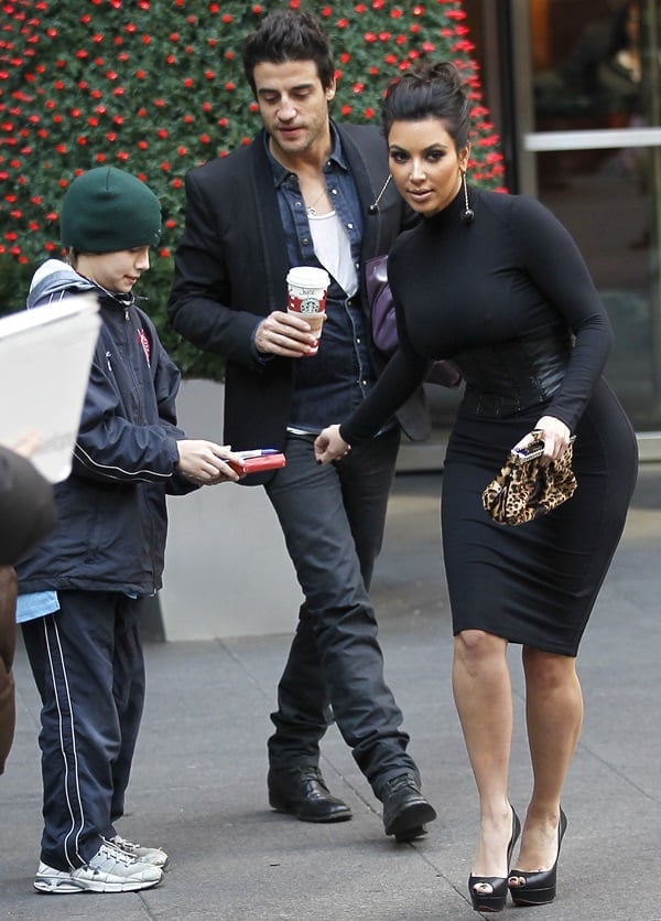 Kim Kardashian out and about in a very tight black outfit in New York City on November 29, 2010