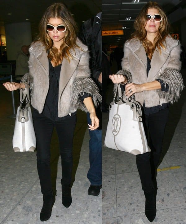Fergie rocks M.i.h Jeans Vienna low-rise legging-style jeans with Vivacious boots from her own shoe label