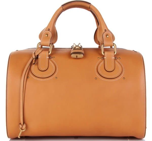 Chloé Brown Aurore Duffle Leather Bag