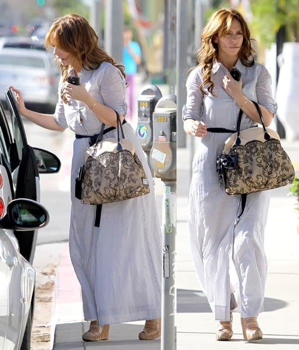 Jennifer Love Hewitt went shopping at the Madison boutique and also stopped by Ron Herman
