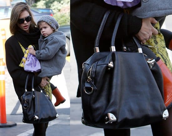 Jessica Alba and her daughter Honor are seen going to Trader Joe's market in West Hollywood on Christmas Eve, December 24, 2011