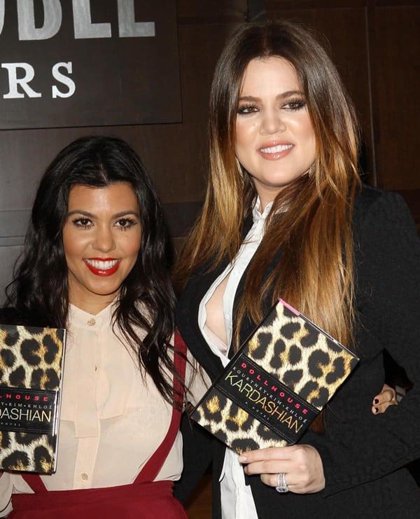 Khloe Kardashian and Kourtney Kardashian promoting Dollhouse, a first fiction collaboration by the fabulous Kardashian sisters— Kourtney, Kim, and Khloé