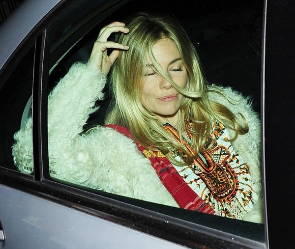 Sienna Miller leaving the Theatre Royal Haymarket after she performed in Terence Rattigan's play 'Flare Path' in London on April 11, 2011