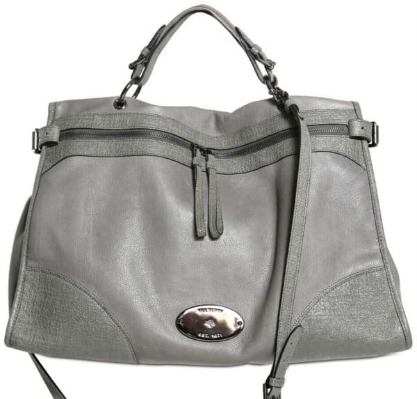 Mulberry Taylor Oversized Leather Satchel in Grey