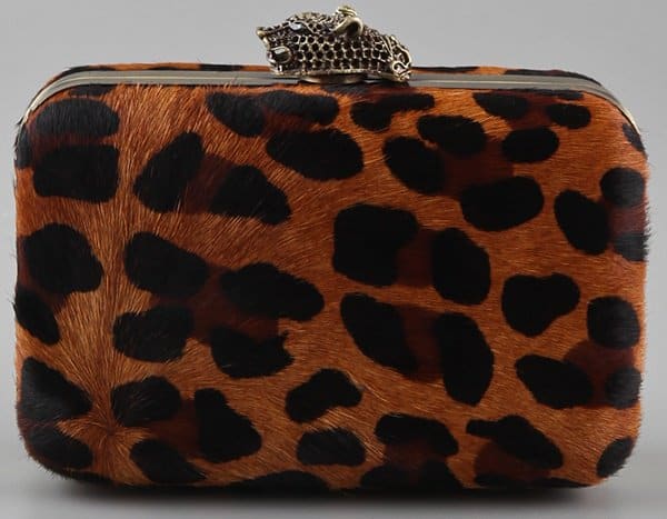 House of Harlow 1960 Orlina Clutch in Leopard Haircalf