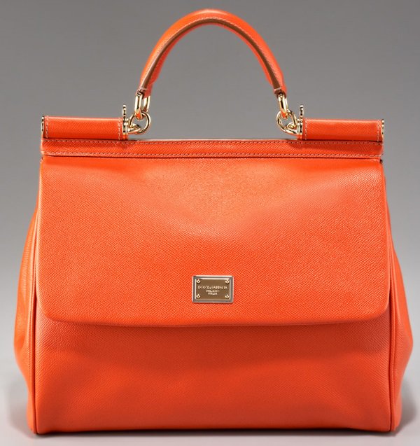Dolce & Gabbana Red Miss Sicily Leather Handbag in Coral