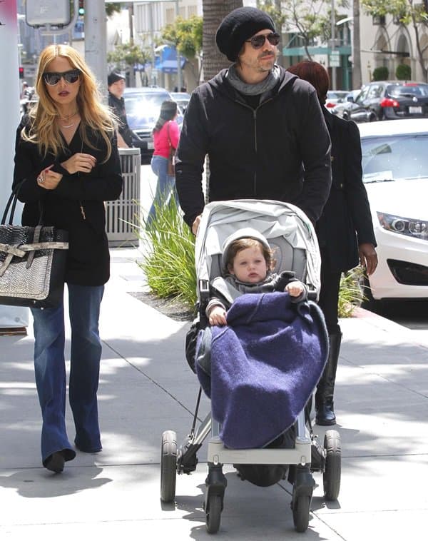 Rachel Zoe, Rodger Berman, and their son Skyler Morrison Berman in Beverly Hills