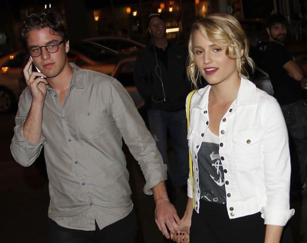 Dianna Agron and Sebastian Stanarrive at the Wiltern theatre to watch Jack White in concert on May 30, 2012
