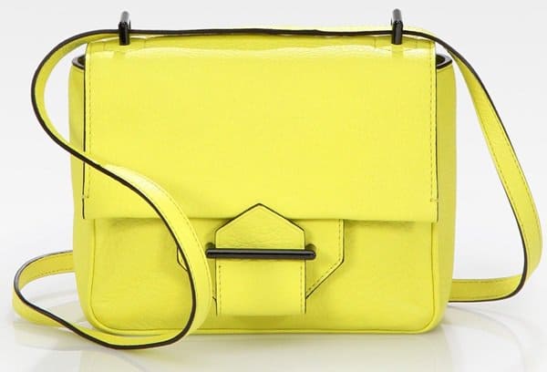 Reed Krakoff Mini Flap-Top Nappa Shoulder Bag in Solar Yellow