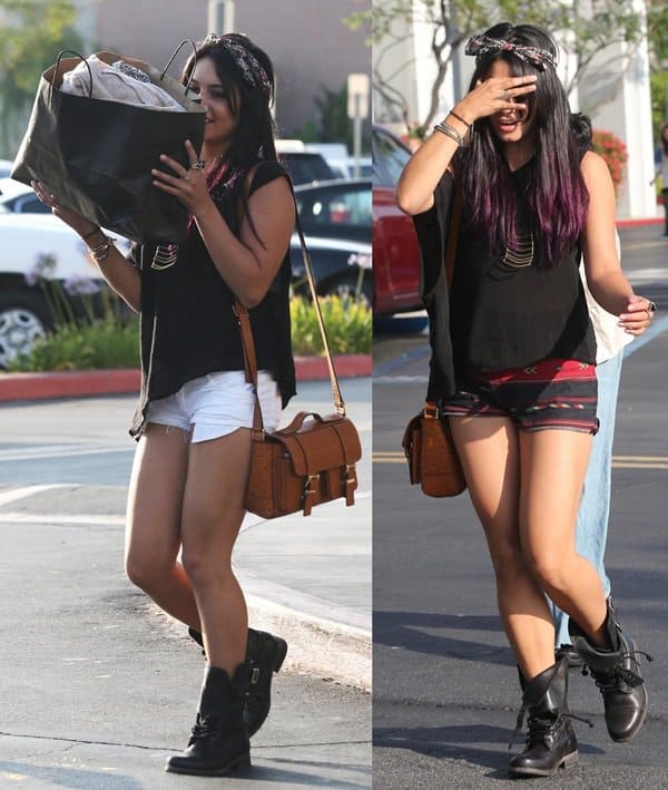 Vanessa Hudgens spends the day at the mall in Calabasas, Los Angeles on June 15, 2012