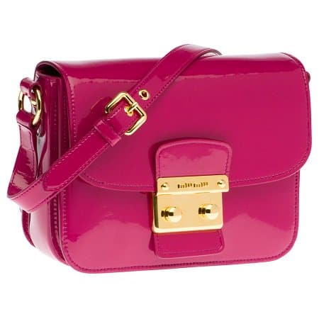 Miu Miu Nappa Vernice Shoulder Bag in Peony Pink