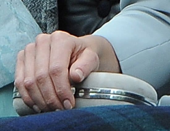 Kate Middleton's grey Alexander McQueen suede skull box clutch