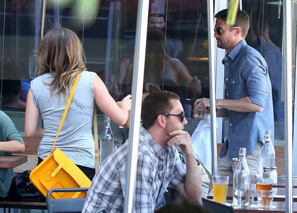 Sophia Bush and Topher Grace sit down together at Coffee Commissary in Los Angeles