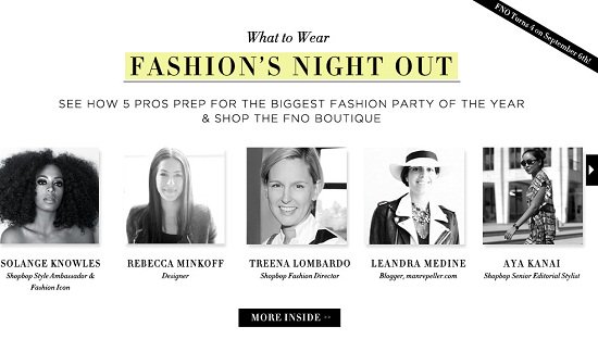 Shopbop has even created a "Fashion's Night Out" mini-boutique
