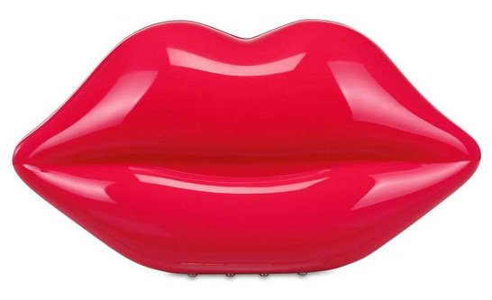 Lulu Guinness Perspex Lips Clutch in Pink