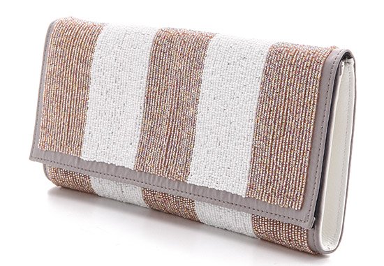 Juicy Couture Beaded Clutch in Gold/Angel