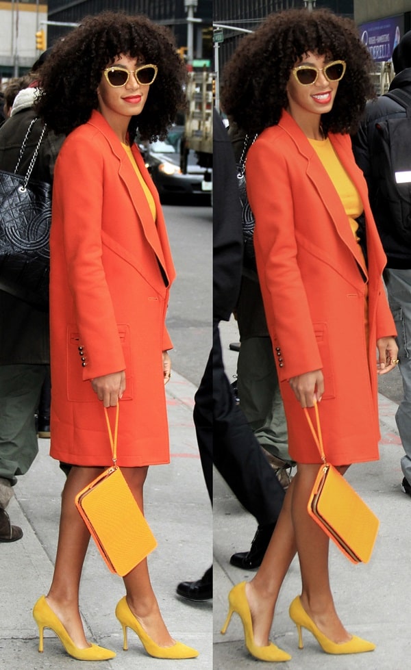 Solange Knowles arrives at the Ed Sullivan Theatre for The Late Show with David Letterman