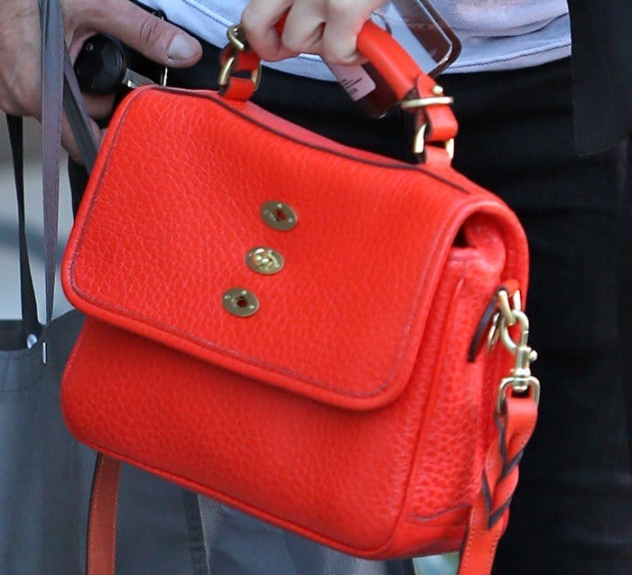 Sophia Bush's bright red-orange Mulberry 'Bryn' purse