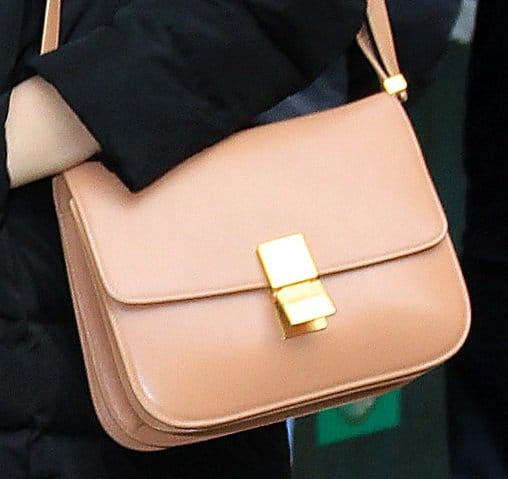 Kate Upton's peach-colored Celine Box bag