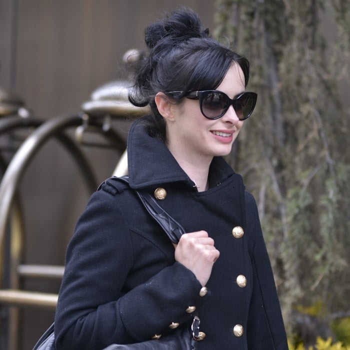 Krysten Ritter returning to her hotel after shopping in SoHo in New York City, New York, March 19, 2013