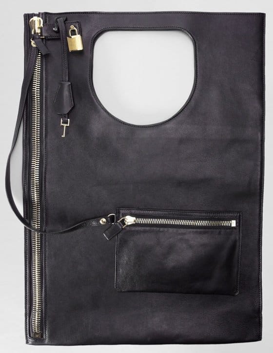 Tom Ford Alix Flat Foldover Bag in Black