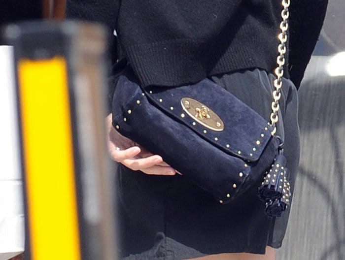 Emma Watson's ink blue Mulberry Lily tassel bag