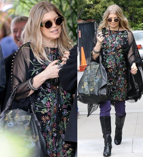 Fergie heading to Easter Sunday mass at a church in Brentwood