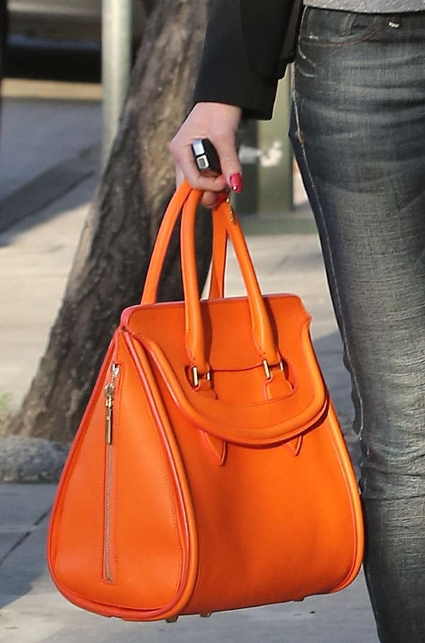 Gwen Stefani carrying an Alexander McQueen bag