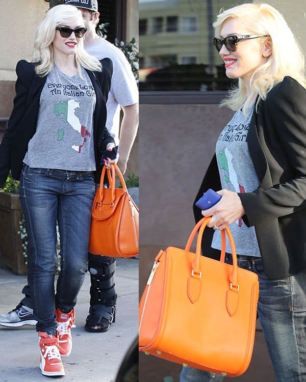 Gwen Stefani spending an afternoon with her sons at Skirball Cultural Center in Los Angeles, California on May 25, 2013
