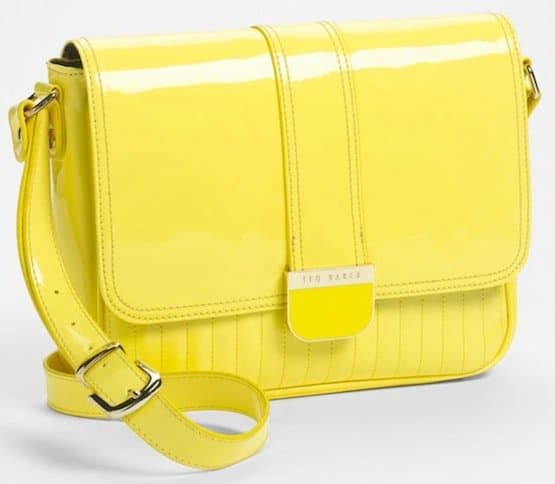 Ted Baker London "Large" Quilted Crossbody Bag in Bright Yellow