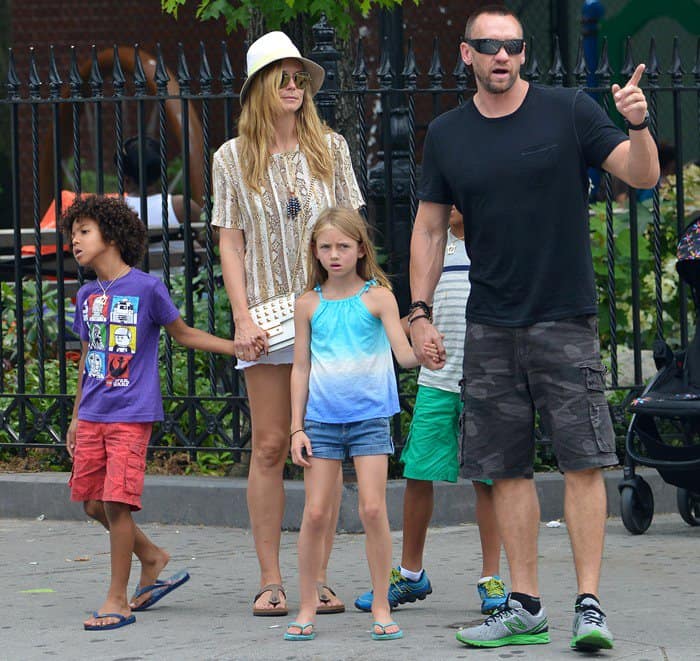 Heidi Klum, Martin Kristen, and her children are seen taking a walk in the West Village