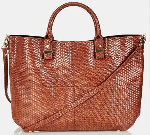 Topshop Woven Lady Faux Leather Tote