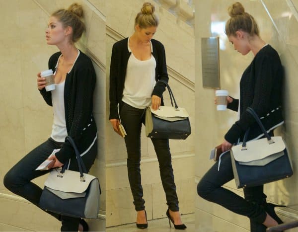 Doutzen Kroes at a photo shoot for Victoria's Secret at Grand Central Terminal in New York City on July 20, 2013