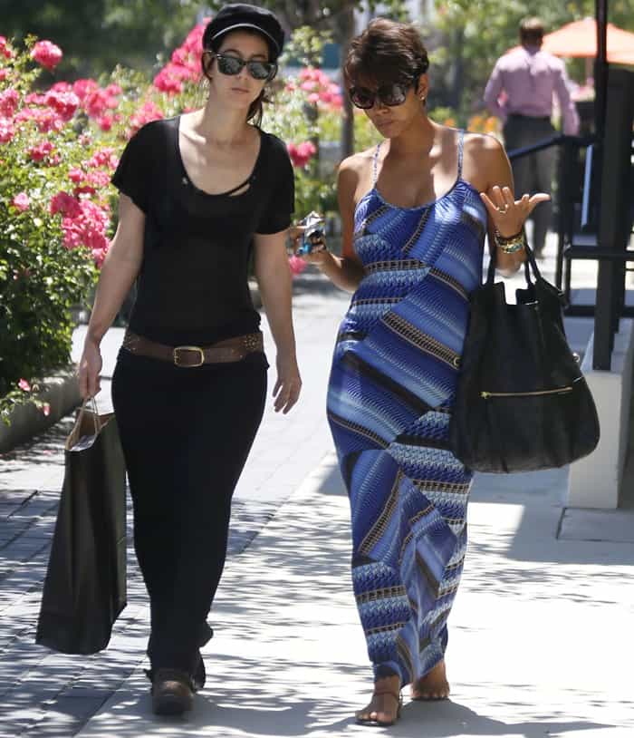 Halle Berry goes furniture shopping with a friend in Culver City
