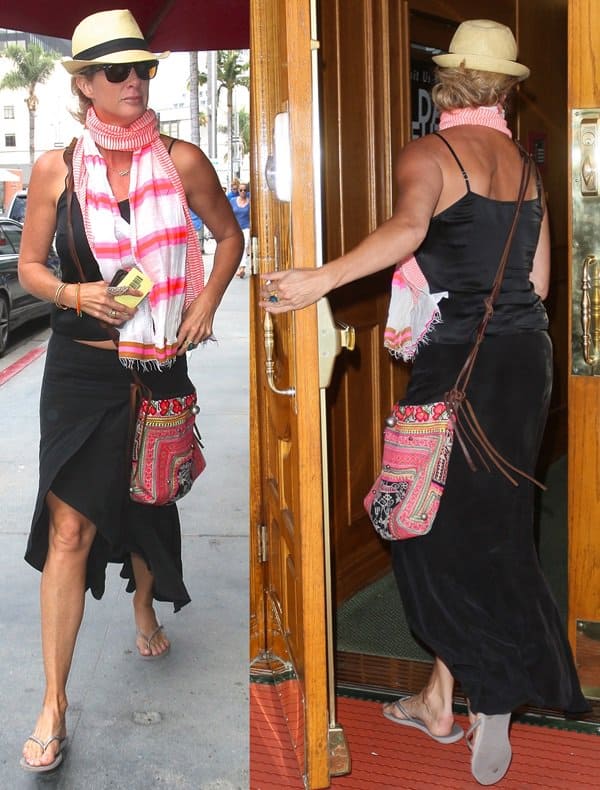 Rachel Hunter seen entering a medical building on Bedford Drive in Los Angeles, California, on July 3, 2013