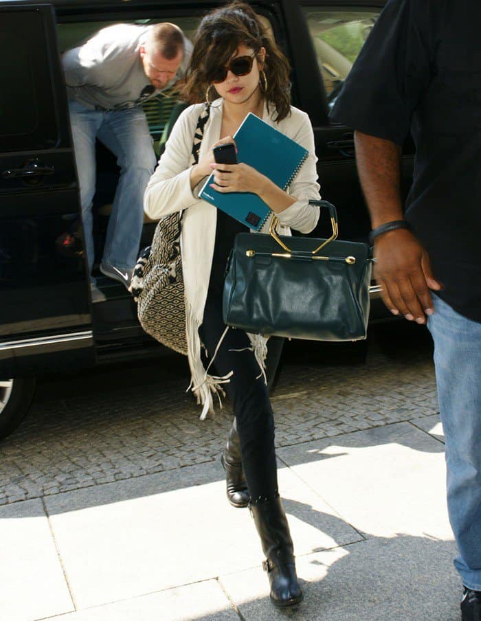 Selena Gomez seen arriving at Hotel Grand Hyatt in Berlin, Germany, on July 8, 2013