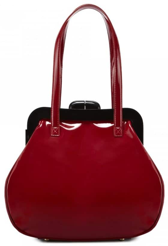 Lulu Guinness "Mid Pollyanna" Bag in Red Patent
