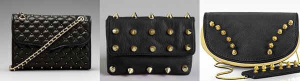 Studded black handbags