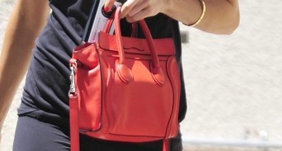 Kimberly Stewart Totes Red Celine Nano Handbag To The Gym