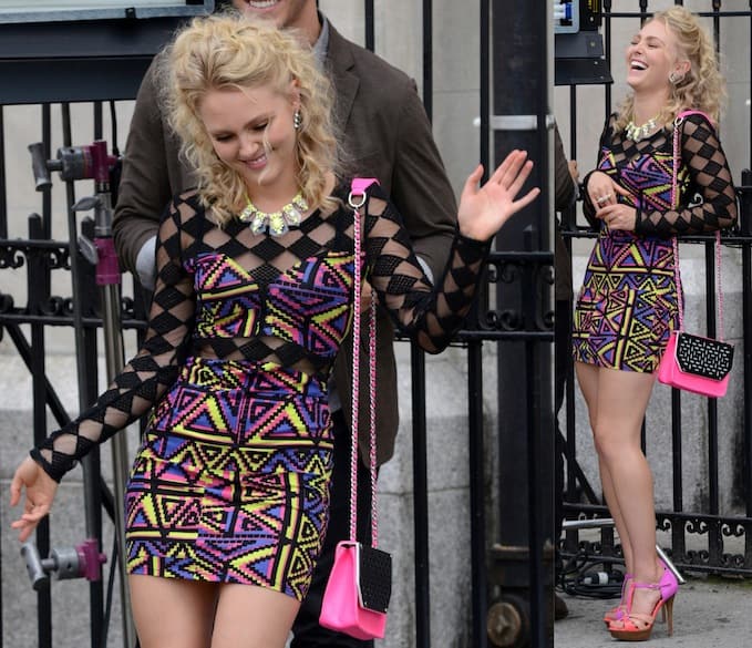 AnnaSophia Robb on the set of 'The Carrie Diaries' filming on location in Manhattan, New York City, on August 20, 2013
