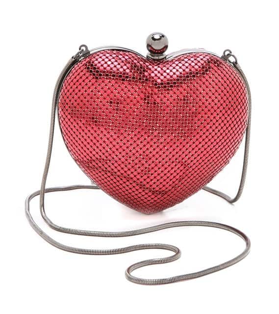 Whiting & Davis Charity Hearts Clutch