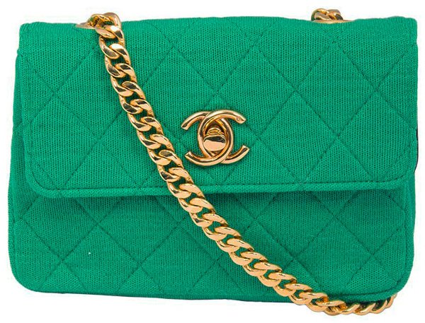 CHANEL VINTAGE - quilted cotton pochette