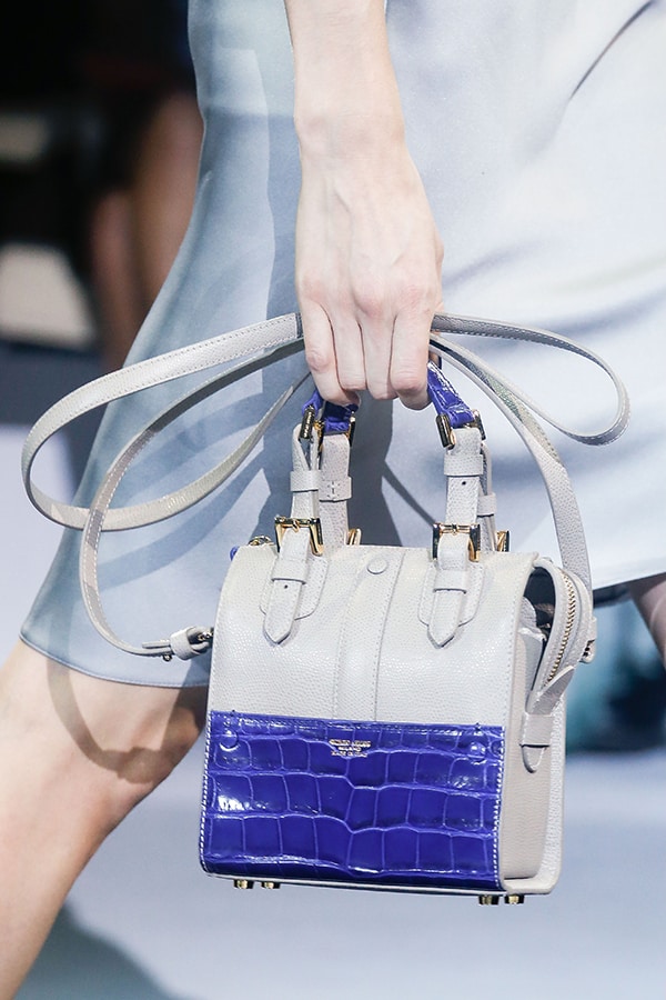 Blue and white Giorgio Armani handbag