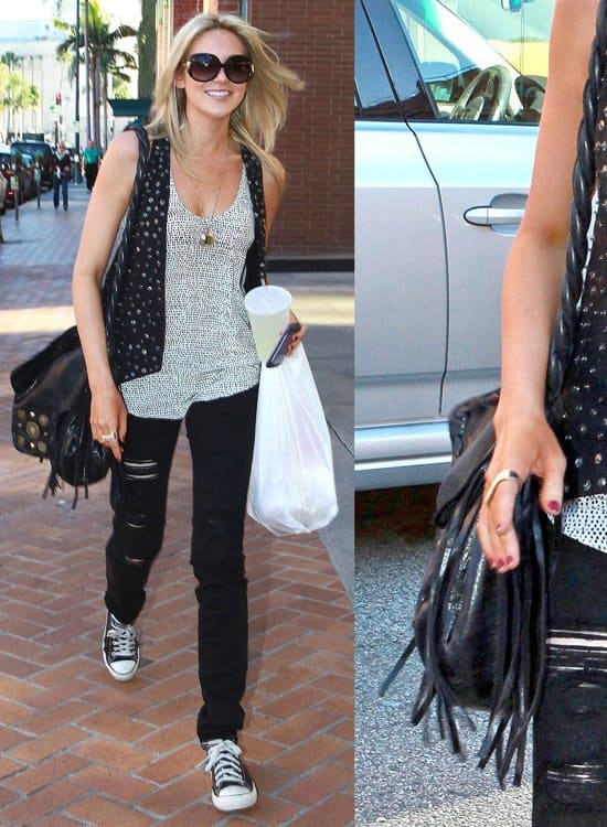 "The Hills" star, Stephanie Pratt, wearing a pair of torn black jeans and Converse trainers, leaves Anastasia beauty salon in Beverly Hills on January 27, 2010