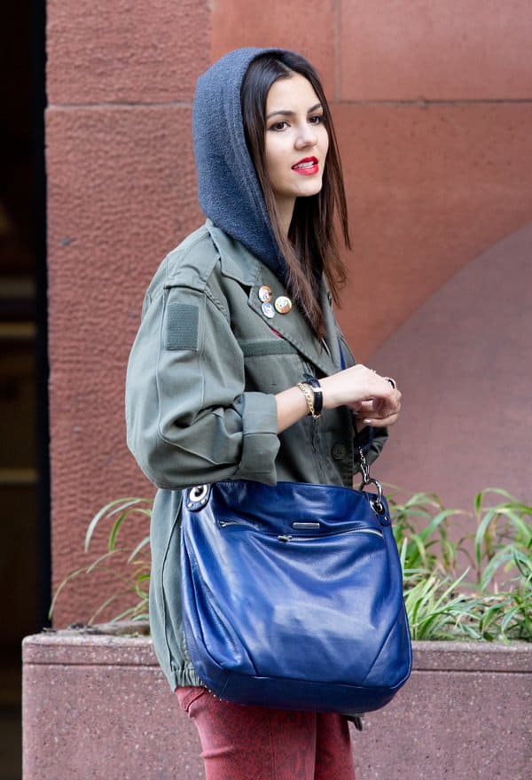 Victoria Justice on location for 'Naomi and Ely’s No Kiss List' in New York City on October 14, 2013