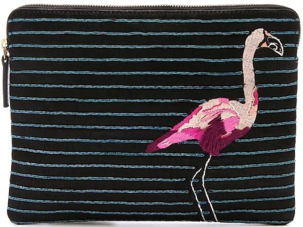 Lizzie Fortunato "Safari" Clutch in Emerald Flamingo