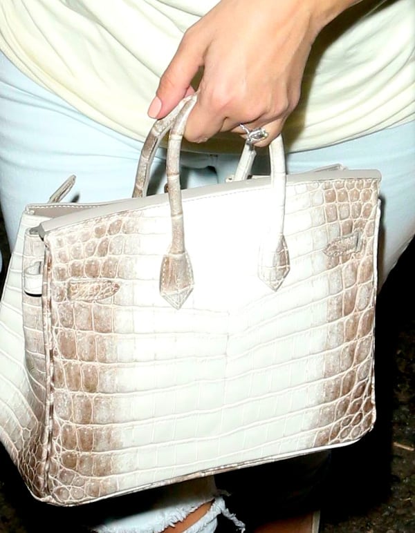 Kim Kardashian's ombré mini croc-embossed handbag
