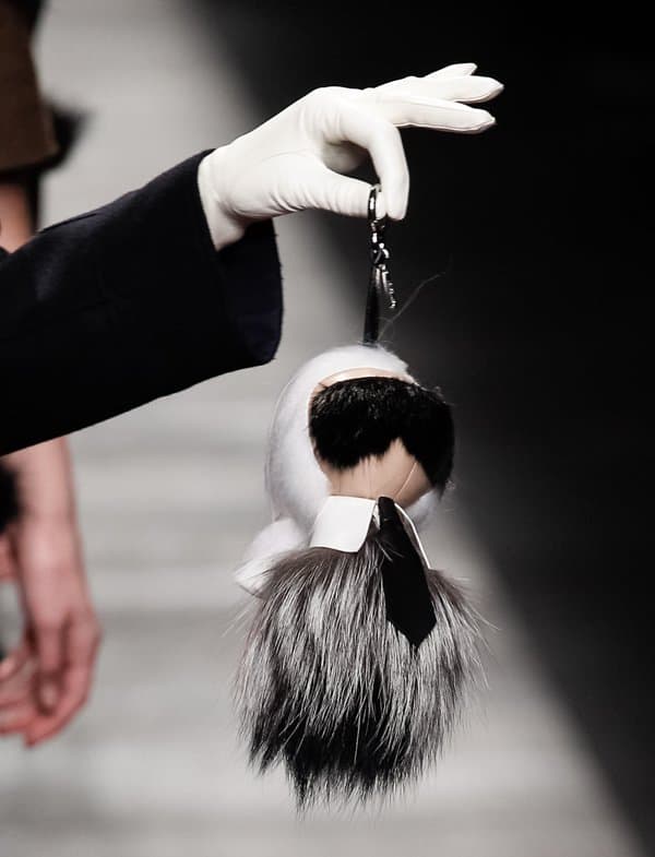 The keychain/charm is made of luxurious mink and fox fur
