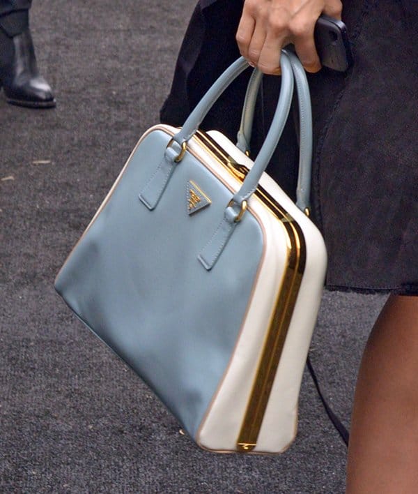 Petra Nemcova's blue handbag stole the show