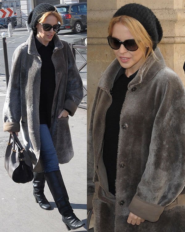Kylie Minogue arriving at Paris Gare du Nord in France